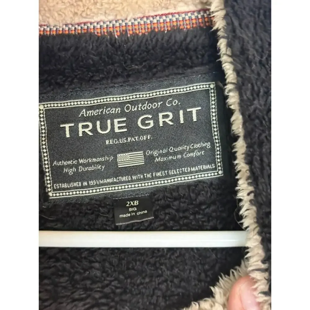 True Grit Black Fleece Zip Vest Men’s 2XB